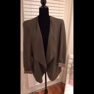 Army Green Blazer w/zipper details